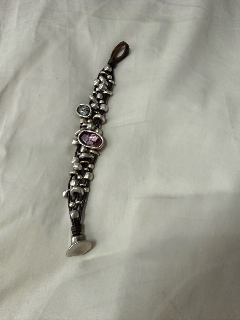Uno de 50 Lady Marmalade  Bracelet with amethyst & Clear Stones